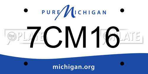 7CM16 Michigan License Plate