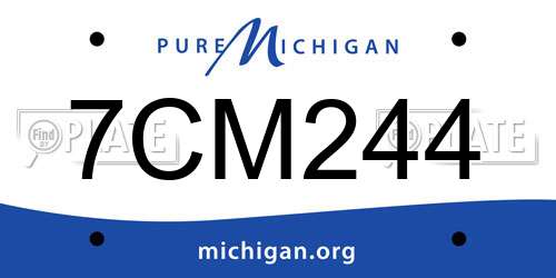 7CM244 Michigan License Plate