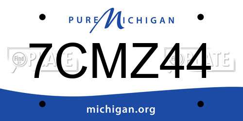 7CMZ44 Michigan License Plate