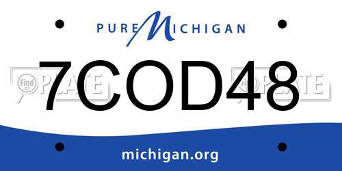 7COD48 Michigan License Plate