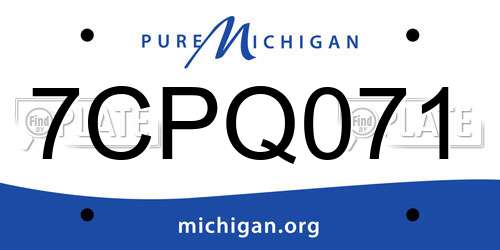 7CPQ071 Michigan License Plate