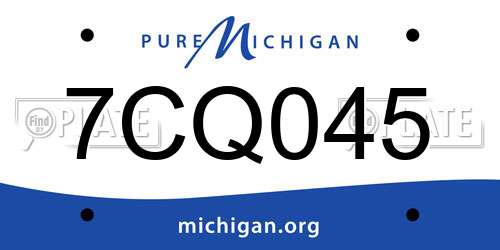 7CQ045 Michigan License Plate