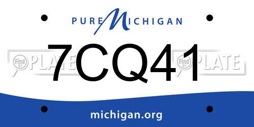7CQ41 Michigan License Plate