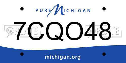 7CQO48 Michigan License Plate