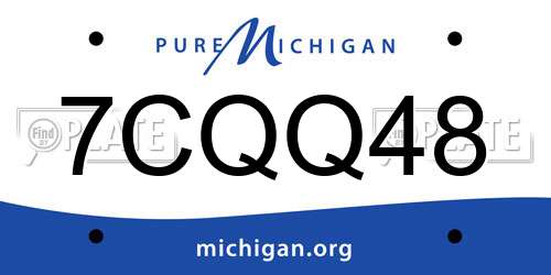 7CQQ48 Michigan License Plate