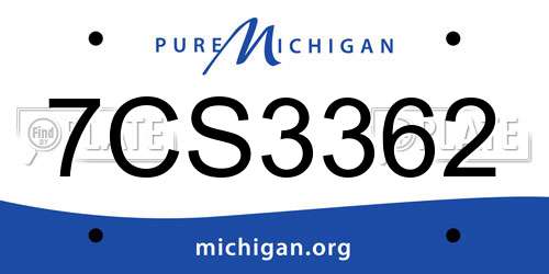 7CS3362 Michigan License Plate