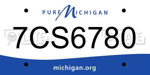 7CS6780 Michigan License Plate