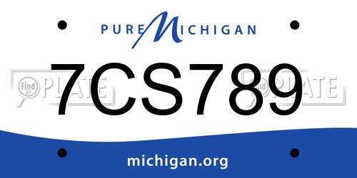 7CS789 Michigan License Plate