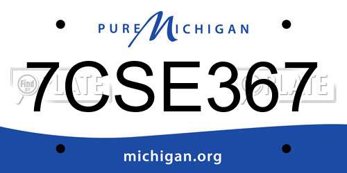 7CSE367 Michigan License Plate