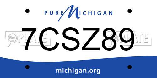 7CSZ89 Michigan License Plate