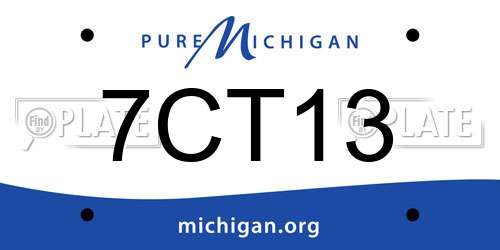 7CT13 Michigan License Plate