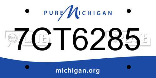 7CT6285 Michigan License Plate