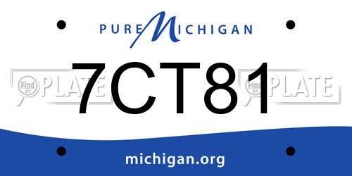 7CT81 Michigan License Plate