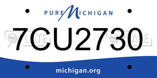 7CU2730 Michigan License Plate