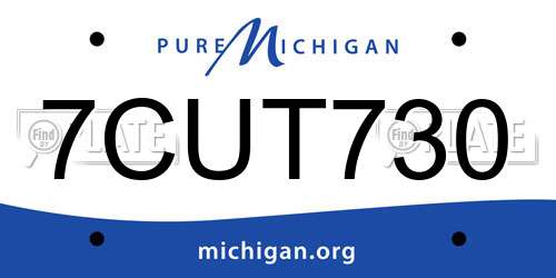 7CUT730 Michigan License Plate