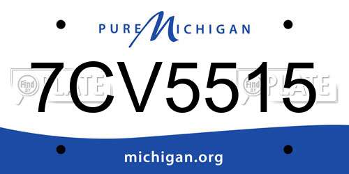 7CV5515 Michigan License Plate