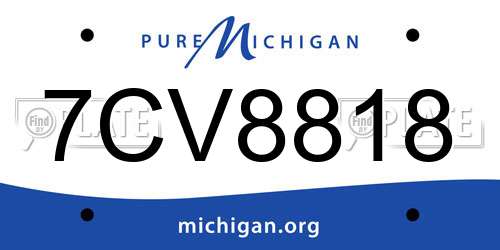 7CV8818 Michigan License Plate