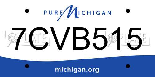 7CVB515 Michigan License Plate