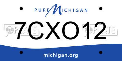 7CXO12 Michigan License Plate