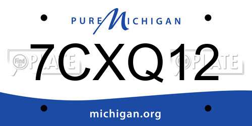 7CXQ12 Michigan License Plate