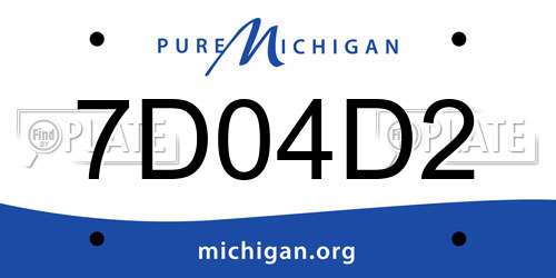 7D04D2 Michigan License Plate
