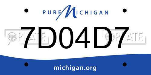7D04D7 Michigan License Plate