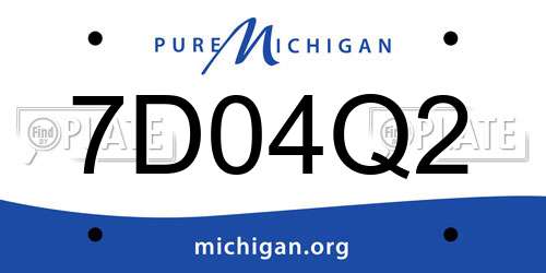 7D04Q2 Michigan License Plate