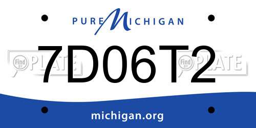 7D06T2 Michigan License Plate