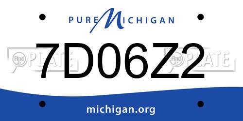 7D06Z2 Michigan License Plate