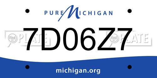 7D06Z7 Michigan License Plate