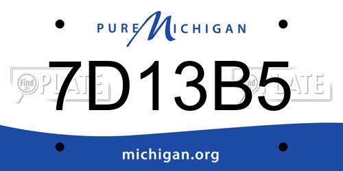 7D13B5 Michigan License Plate