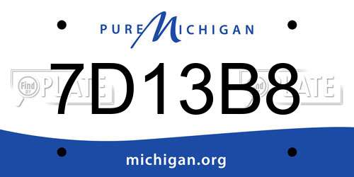 7D13B8 Michigan License Plate