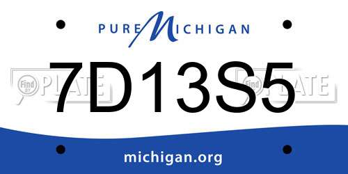 7D13S5 Michigan License Plate