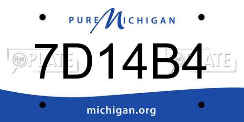 7D14B4 Michigan License Plate