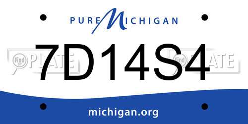7D14S4 Michigan License Plate
