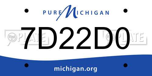 7D22D0 Michigan License Plate