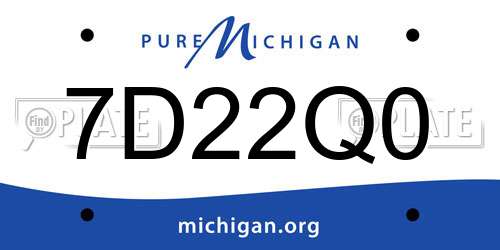 7D22Q0 Michigan License Plate