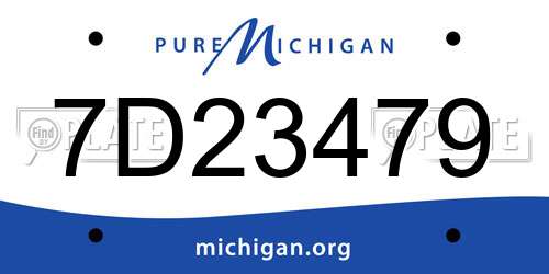 7D23479 Michigan License Plate