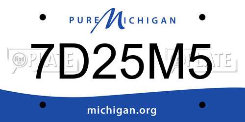 7D25M5 Michigan License Plate