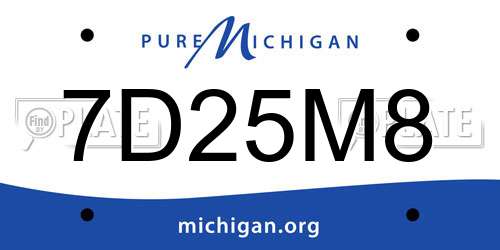 7D25M8 Michigan License Plate