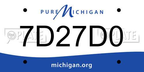7D27D0 Michigan License Plate