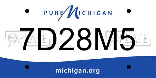 7D28M5 Michigan License Plate