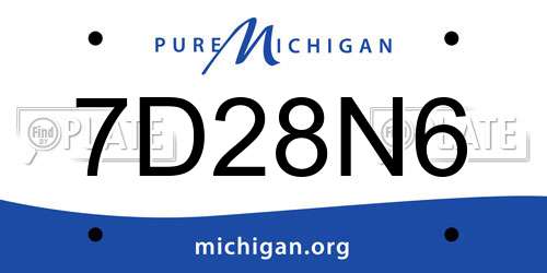 7D28N6 Michigan License Plate