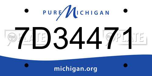 7D34471 Michigan License Plate