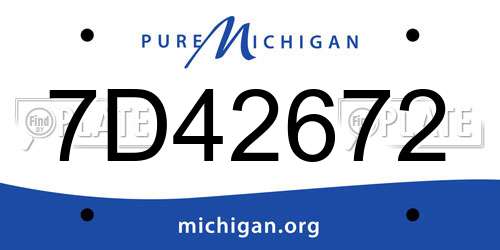 7D42672 Michigan License Plate