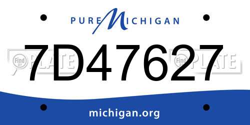 7D47627 Michigan License Plate