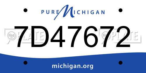 7D47672 Michigan License Plate