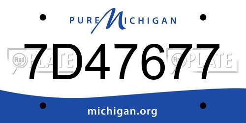 7D47677 Michigan License Plate