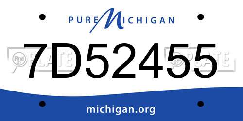 7D52455 Michigan License Plate