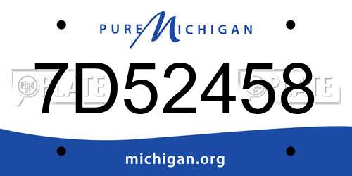 7D52458 Michigan License Plate